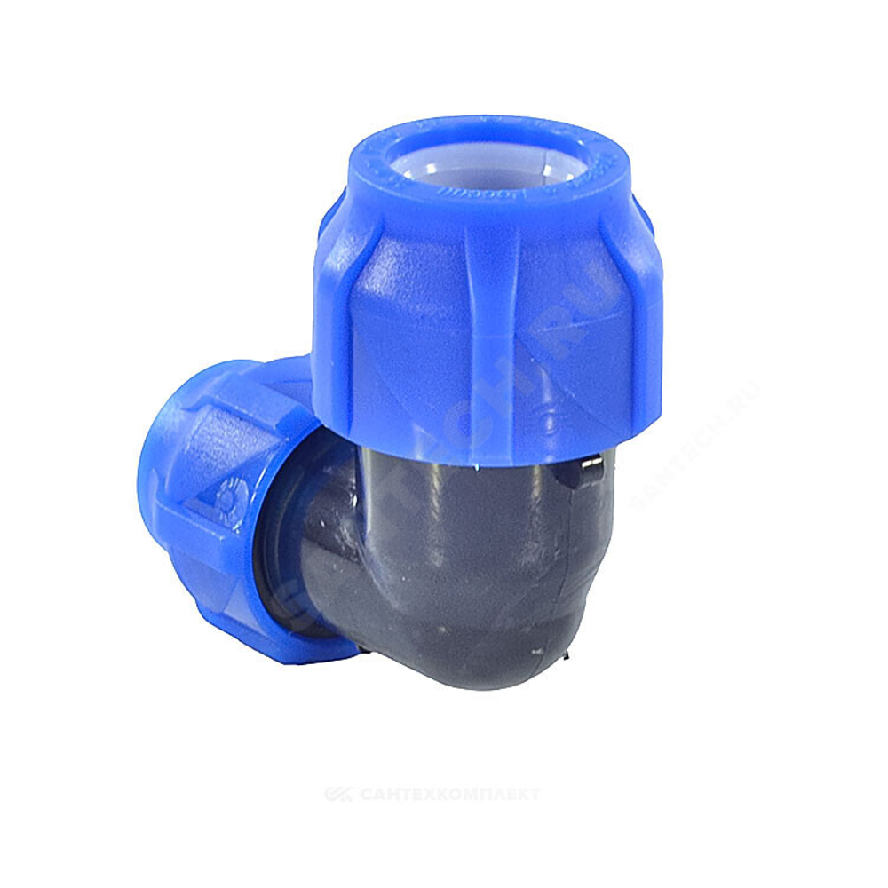 Отвод компрессионный ПЭ переходной Дн 25х20х90гр Ру16 VALFEX 121001222520
