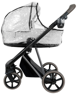 Детская коляска Roan Sol Vintage Luxury 2.0 3 в 1 с автокреслом Tutis Elo Lux EduSky Grey PIX/50/L Pixel/Light/Black/руч.Cappuccino