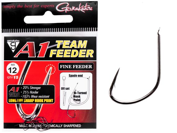 Крючки Gamakatsu A1 TEAM FEEDER HOOKS FINE FEEDER разм. 12 15шт.