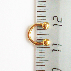Подкова ( циркуляр) для пирсинга 6 мм с шариками 3 мм. Медицинская сталь, золотистая. 1 шт