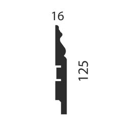 Плинтус под покраску, 125x16 мм