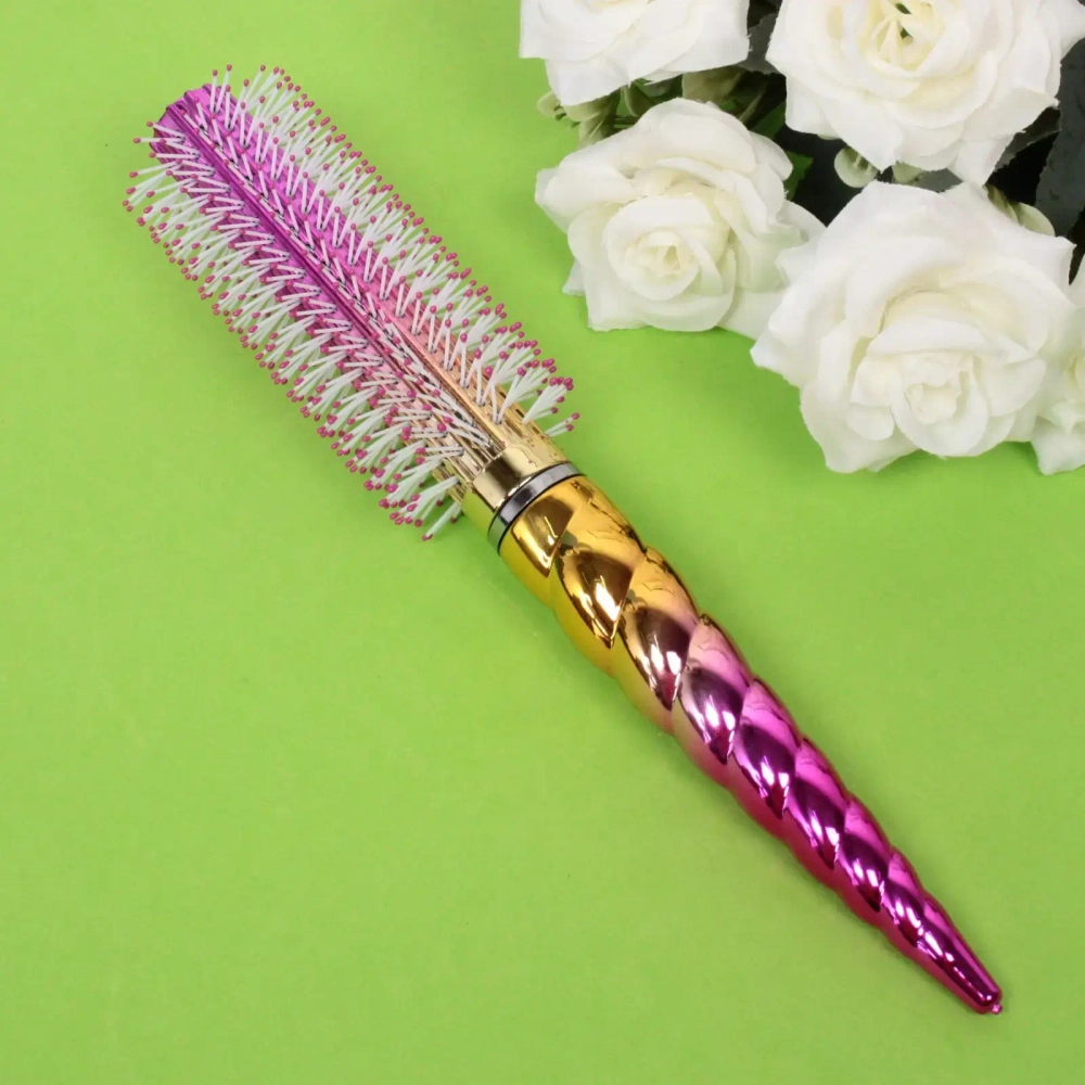 Расческа массажная брашинг «Virginia Beauty», цвет розовый/золотой, 23,5*4см