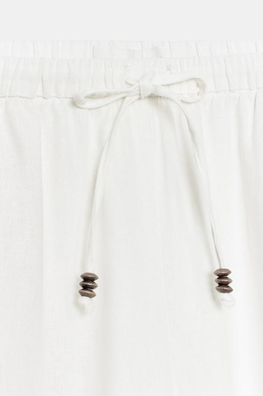ZARA БРЮКИ ПРЯМОГО КРОЯ ИЗ СМЕСОВОГО ЛЬНА, БЕЛЫЙ