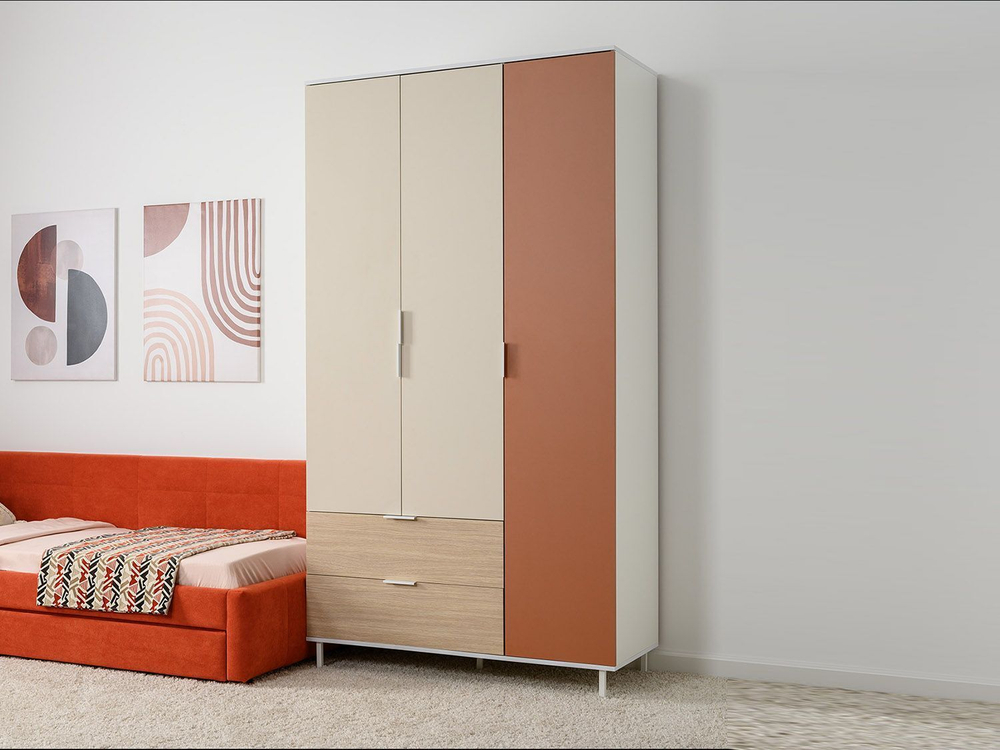 Марвэл Шкаф 16.317.03 Белый PE шагрень / Плэйн / Безмолвная Пустыня