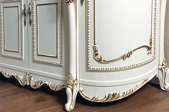 Комод  ДЖОКОНДА с зеркалом крем глянец