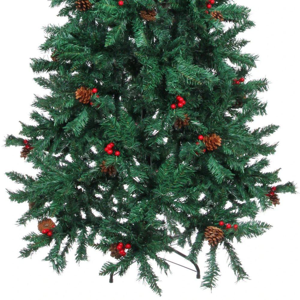 Ёлка «Финская» 240 см, ПВХ, шишки, ягоды (1883 веток)