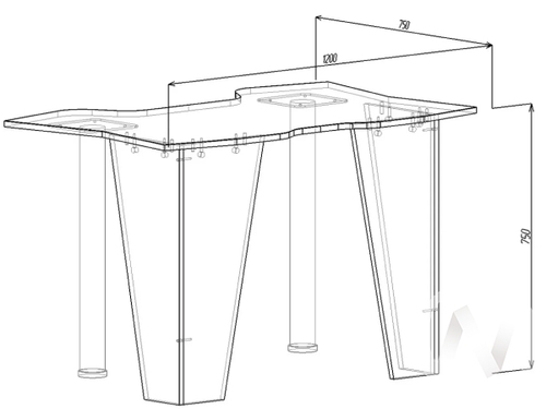 Компьютерный стол КЛ №9.1 (черный/желтый)