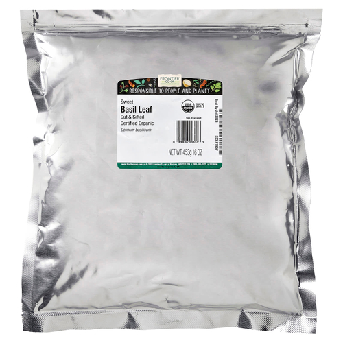 Frontier Co-op, органические нарезанные и просеянные листья сладкого базилика, 453 г (16 унций)