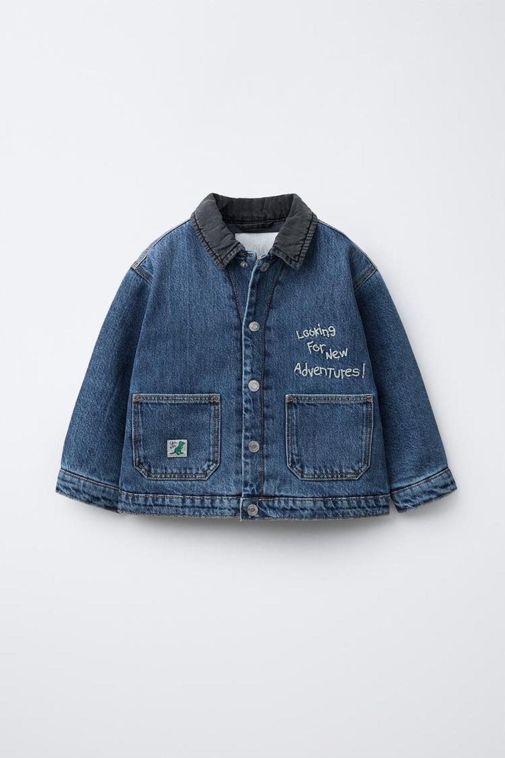 ZARA ДЖИНСОВАЯ КУРТКА-РУБАШКА С УТЕПЛИТЕЛЕМ WOODY TOY STORY © DISNEY PIXAR, ВЫЦВЕТШИЙ СИНИЙ