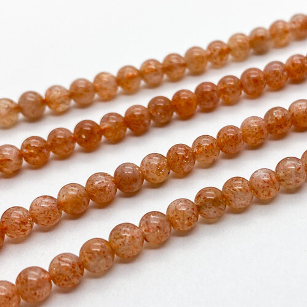 Бусины Солнечный камень, диаметр 3,8 мм, цена за 10 шт