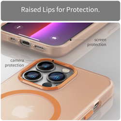 Мягкий чехол оранжевого цвета из ТПУ с поддержкой MagSafe для iPhone 13 Pro Max