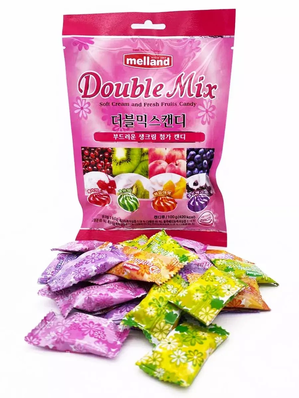 Карамель фруктовая со сливками ассорти 100 г * 3 шт