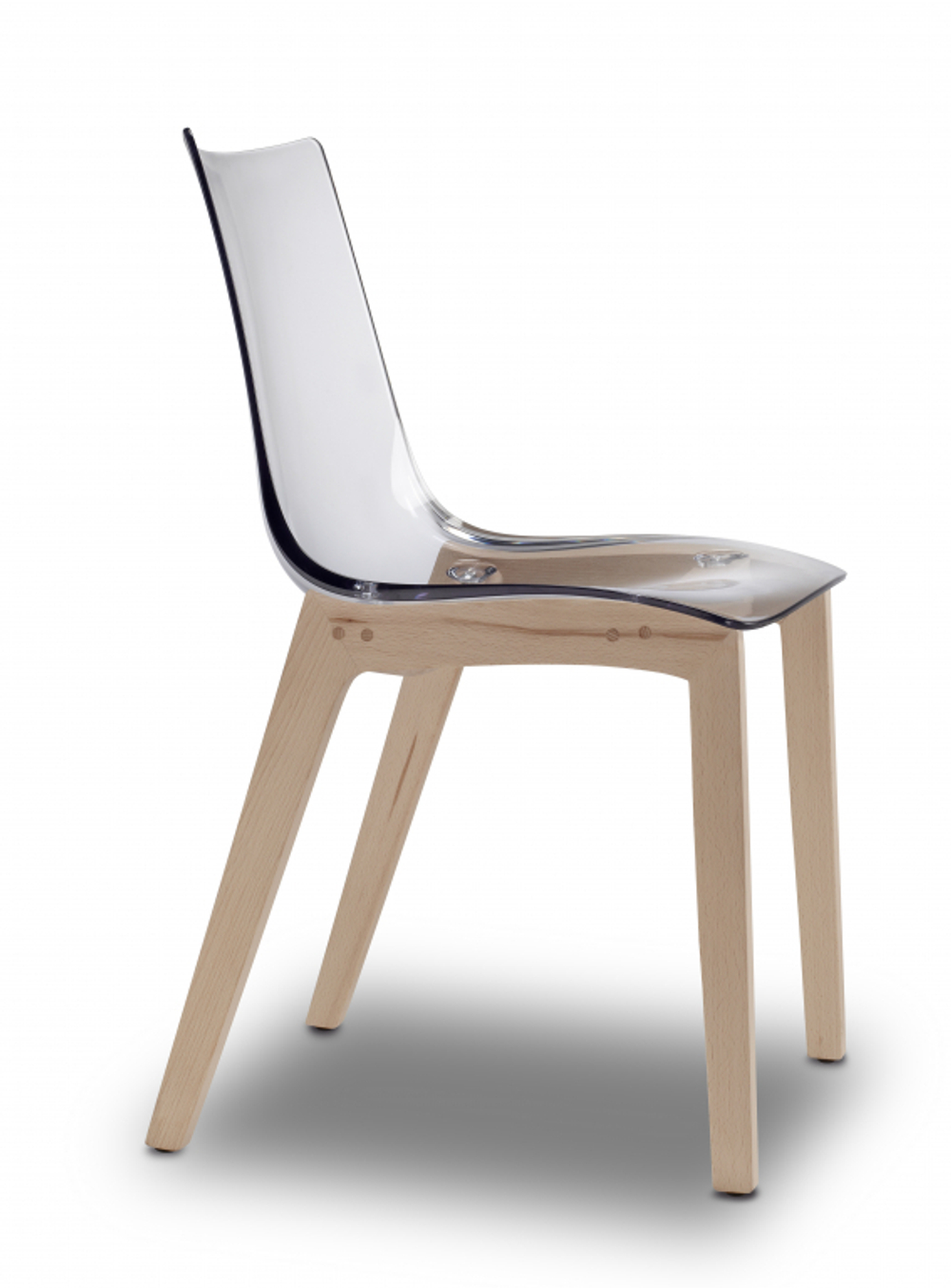 Стул прозрачный Scab Design Natural Zebra Antishock, натуральный бук, прозрачный