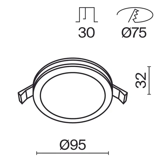 Встраиваемый светильник Фантом / Phanton 12 Вт 3000 К 120° Technical dl303-l12b