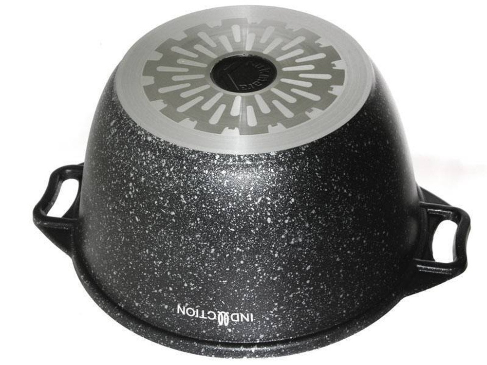 Кастрюля 2л с покрытием темный мрамор Marble Induction