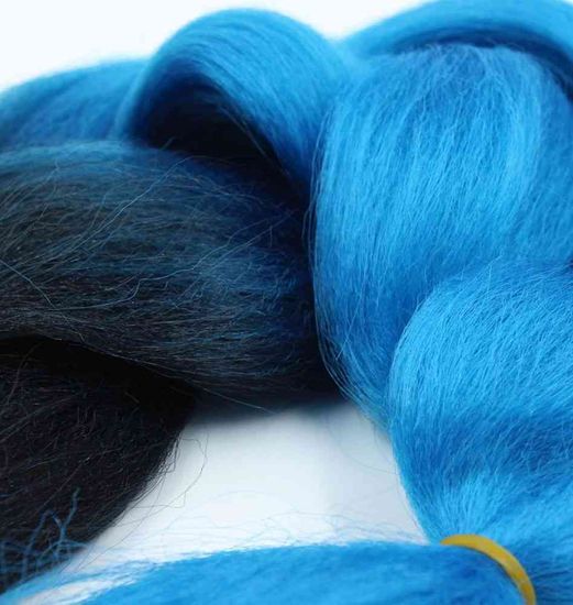 Канекалон 2-цветный 100гр 130см B19 черно голубой