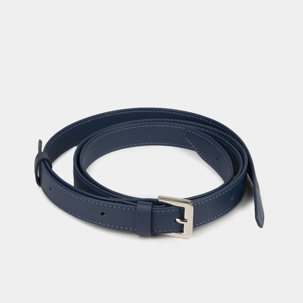 Сумка Universel с двумя плечевыми ремнями из кожи теленка, синего цвета