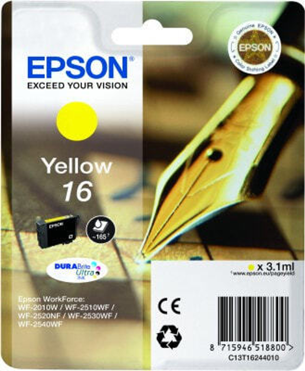 Epson Pen and crossword Singlepack Yellow 16 DURABrite Ultra Ink C13T16244010