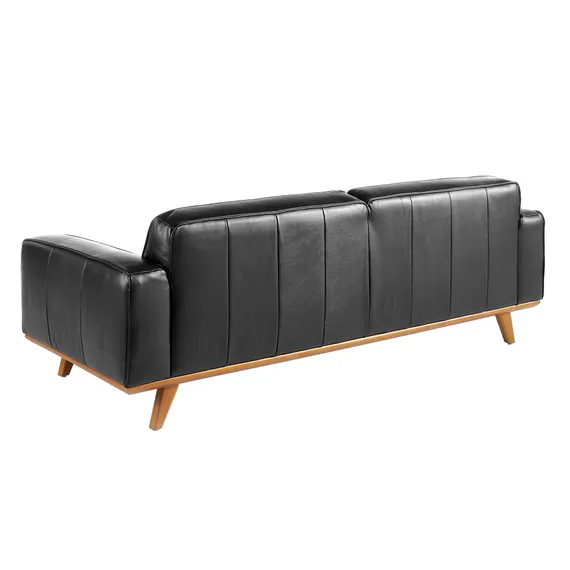 Трехместный диван Angel Cerda 5606-3P, черная кожа