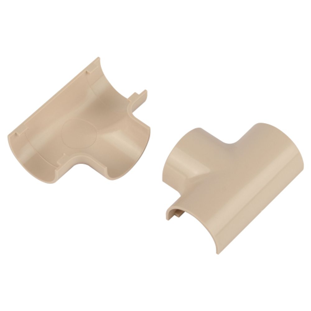 Т-образный угол ЭРА T-KK-20-12-B для полукруглого кабель-канала бежевый 20х12мм 2шт/комплект | Кабель-канал полукруглый