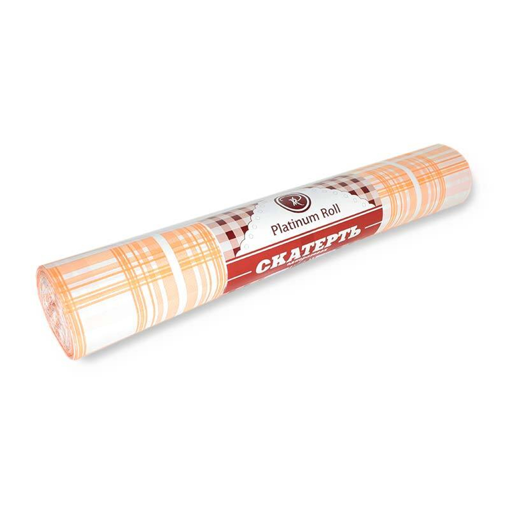 Скатерть п/эт 110х180"Клетка оранжевая"5шт/рул.Platinum Roll