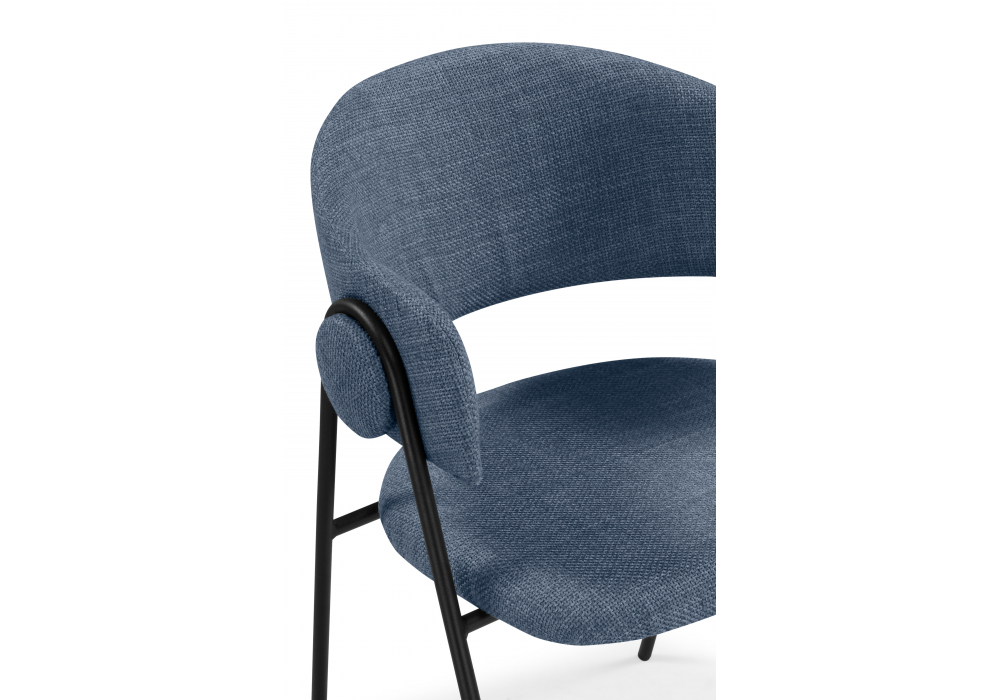 Стул на металлокаркасе Woodville Криспиан синий, черный, ножки черные