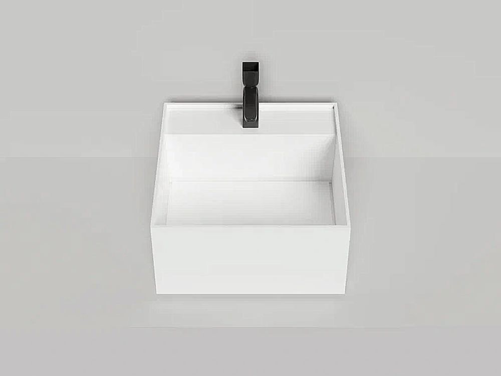 Раковина накладная Salini ARMONIA SQUARE TOP 02 S-Stone 130522TM 45 без отверстия под смеситель, белая