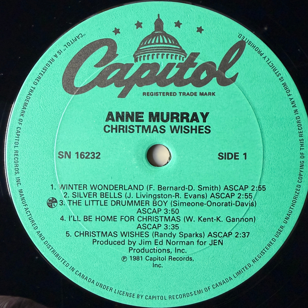 Anne Murray – Christmas Wishes (Канада 1981г.)