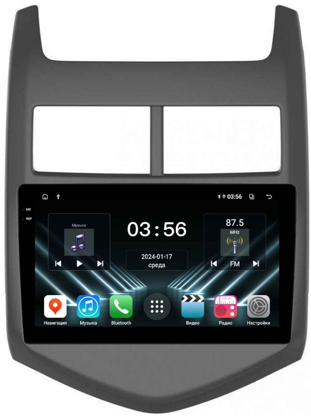 Магнитола для Chevrolet Aveo 2 2012-2015 - FarCar DX107M монитор 9.5" IPS на Android 13, 4+64Гб, CarPlay