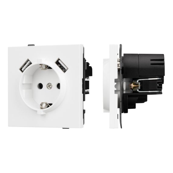 Механизм розетки с USB зарядкой SCT-TENDO-MUAA-PL-WH (230V, 16A) Arlight 054082