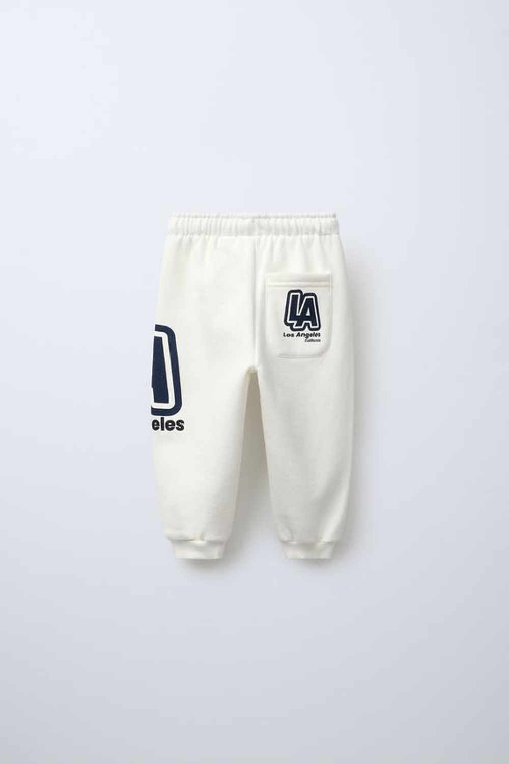 ZARA БРЮКИ-ДЖОГГЕРЫ С РЕЛЬЕФНОЙ ДЕТАЛЬЮ, ЭКРЮ/ТЕМНО-СИНИЙ