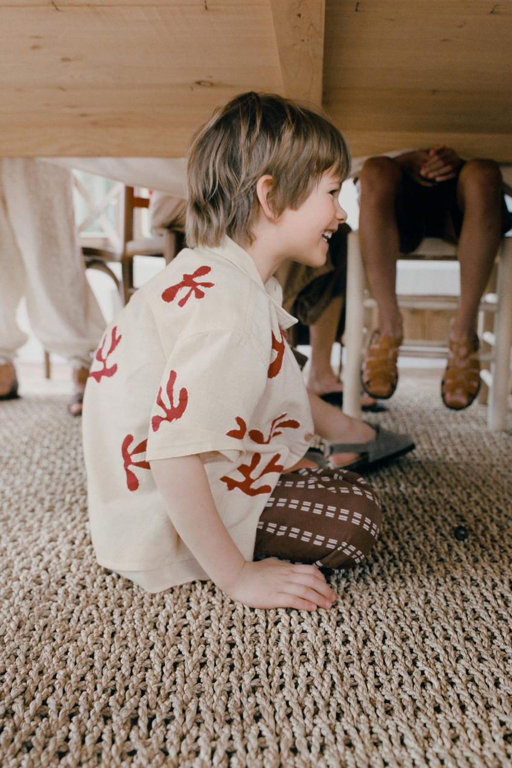 ZARA РУБАШКА ИЗ ЛЬНА С ВЫШИВКОЙ, ЭКРЮ