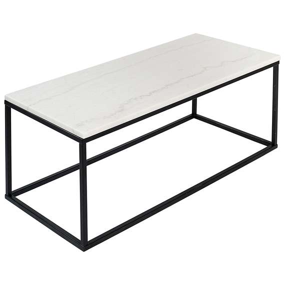 Столик журнальный Mayen, 90х40х35 см, белый мрамор/черный