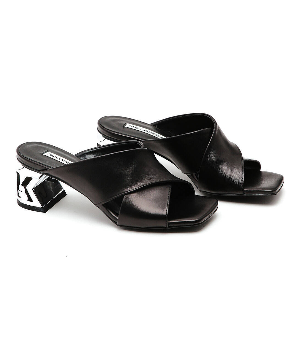 Кожаные шлепанцы Karl Lagerfeld - черный(KL30605)