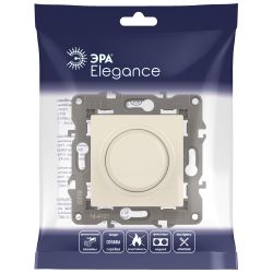 14-4101-02 ЭРА Светорегулятор поворотно-нажимной, 400ВА 230В, IP20, Эра Elegance, сл.кость