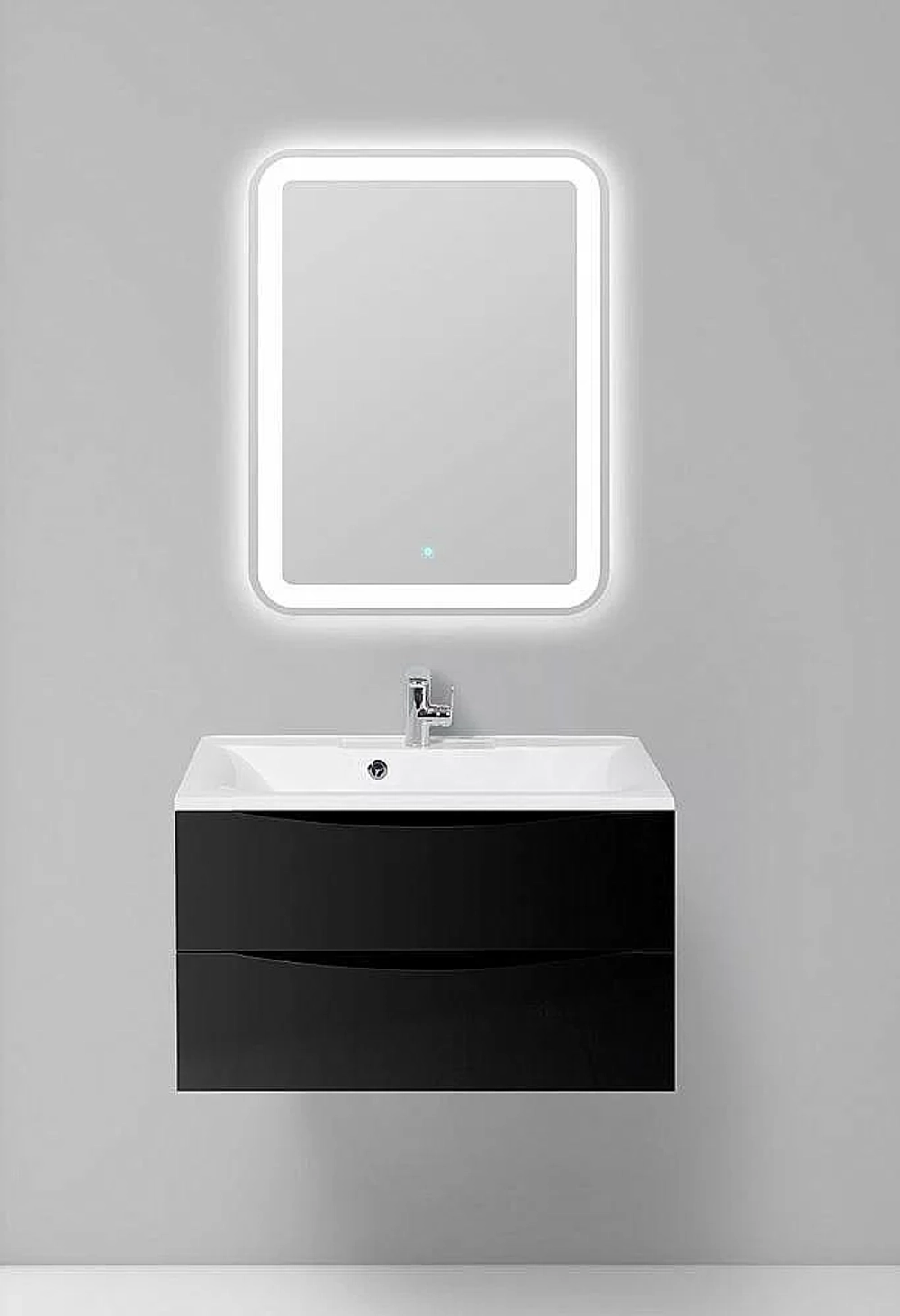 Тумба с раковиной Belbagno MARINO 90 2C-SO/BB900/450-LV-MR-AST Nero Lucido