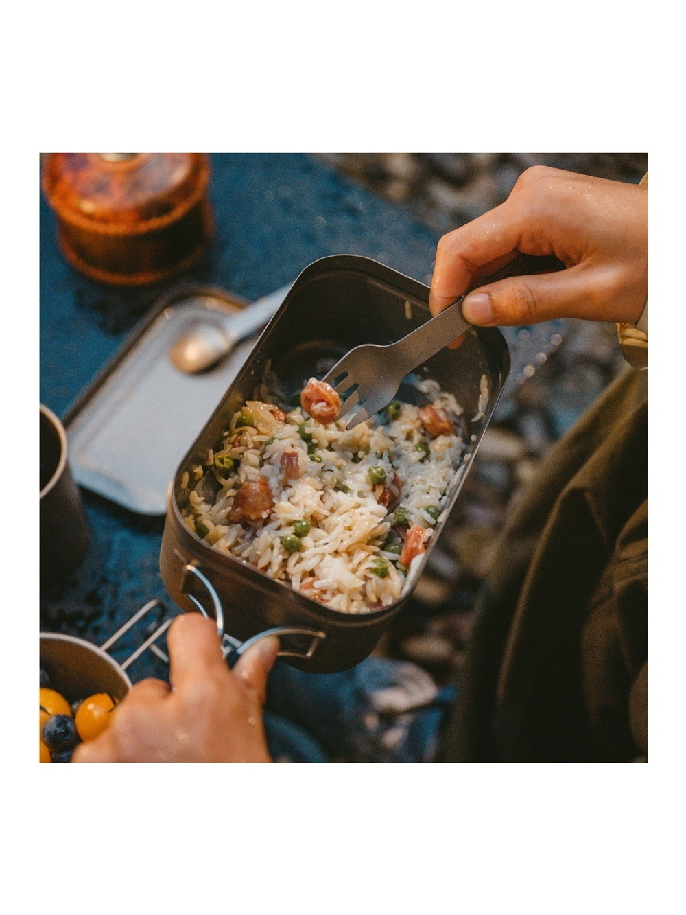 Набор столовых приборов Naturehike (нож, вилка, ложка), титан, в чехле