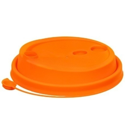 Крышка для стакана (d-90 мм) с питейником оранжевая МАТОВАЯ ВЗЛП (50/1000 шт) 3001М/Ор