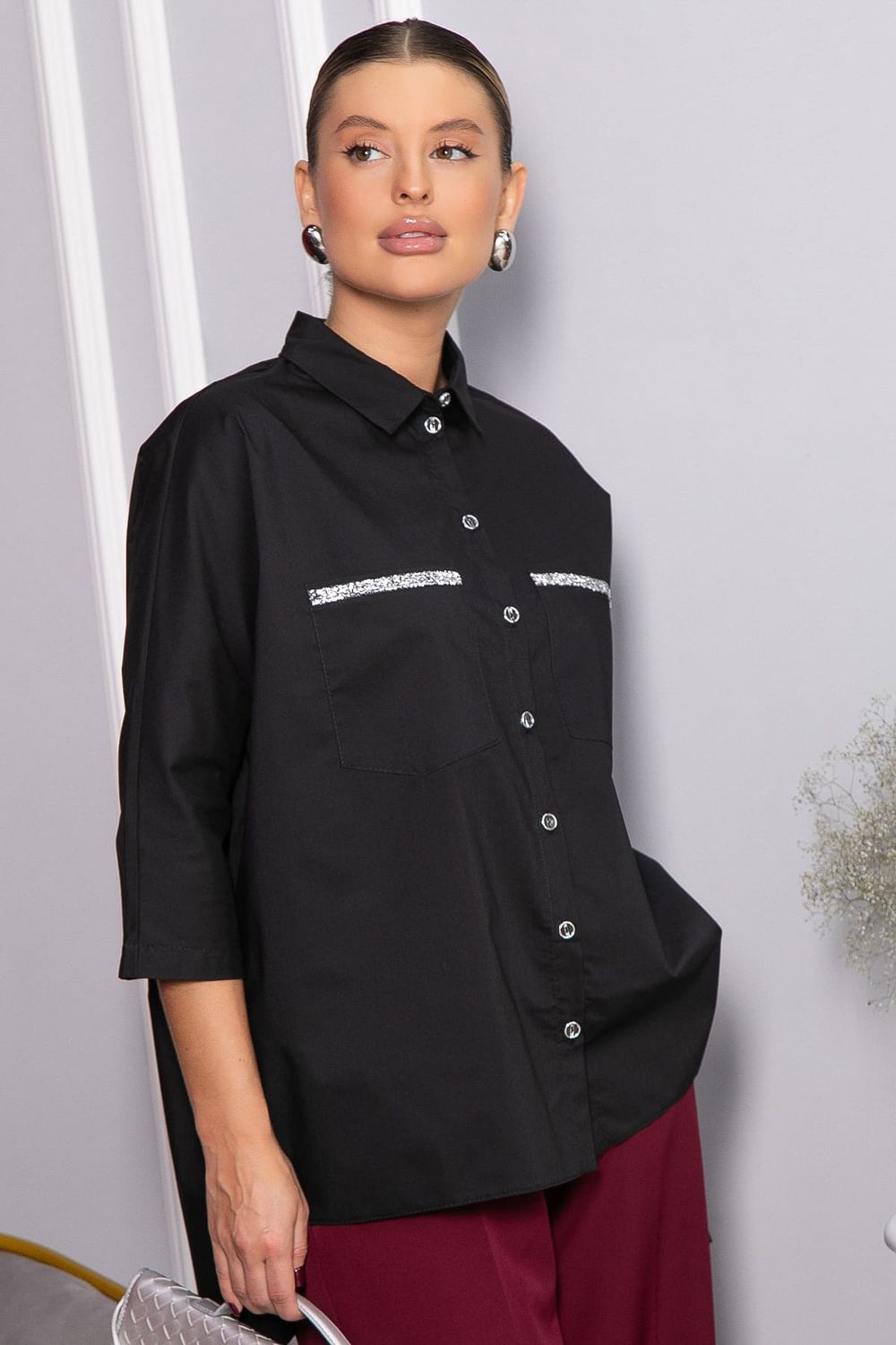 Рубашка Аристократка (черная) Б14440-10М LT Collection