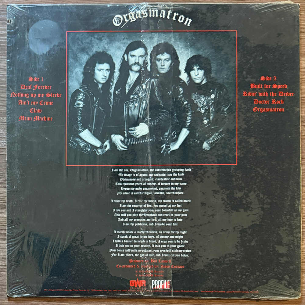 Motörhead ‎– Orgasmatron (США 1986г.)Т