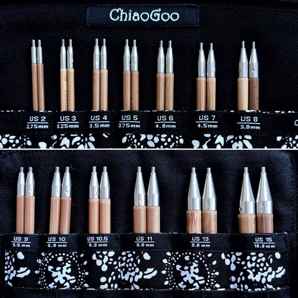 Набор укороченных съемных бамбуковых спиц 10 см Small, ChiaoGoo