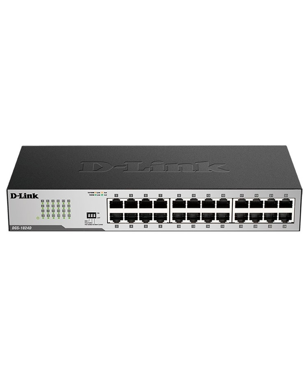 Коммутатор D-Link DGS-1024D / J1A Неуправляемый коммутатор с 24 портами 10 / 100 / 1000Base-T