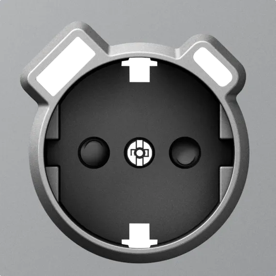 Donel A07 матовый серый накладка для розетки Schuko с зарядным устройством USB A+C, со шторками 16A