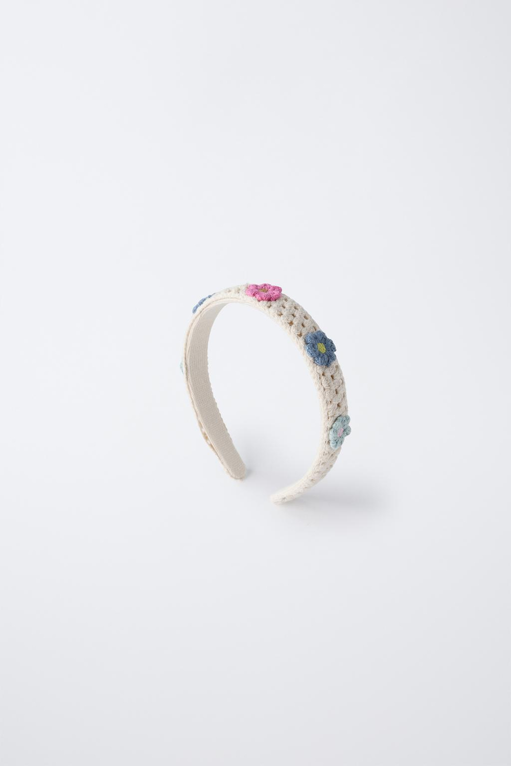 ZARA ОБОДОК ИЗ КРУЖЕВА КРОШЕ С ЦВЕТОЧНЫМ УЗОРОМ, ЭКРЮ