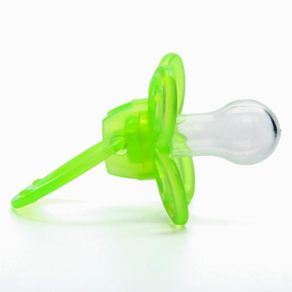 Пустышка силиконовая ортодонтическая «Бабочка» с колпачком, от 0 мес.,зеленый 2589903