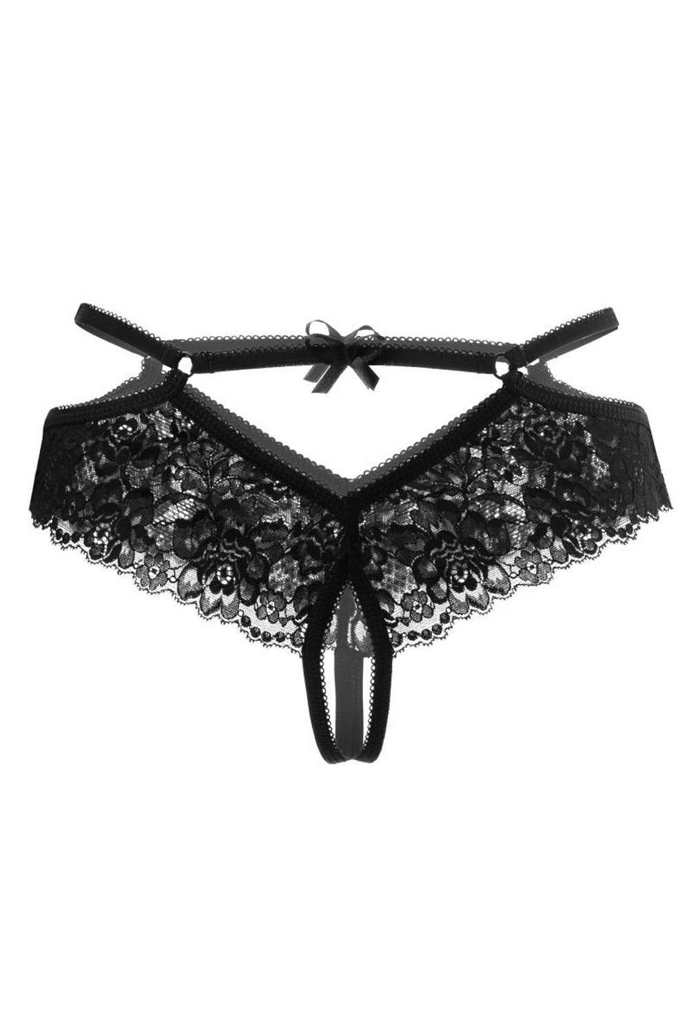 Эротические трусики Agnes из цветочного кружева (Размер: 46-48) (Цвет: черный)