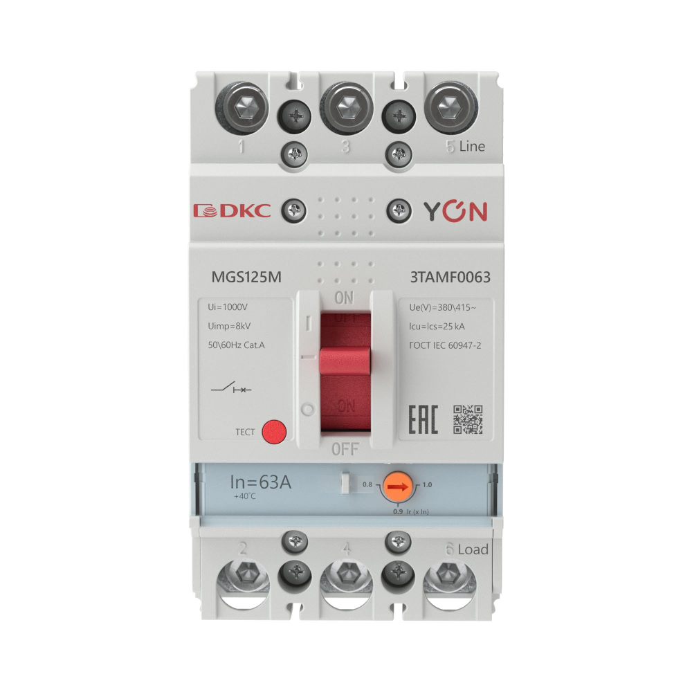 Авт. выкл. YON MGS125 3P 50,4-63A 25kA