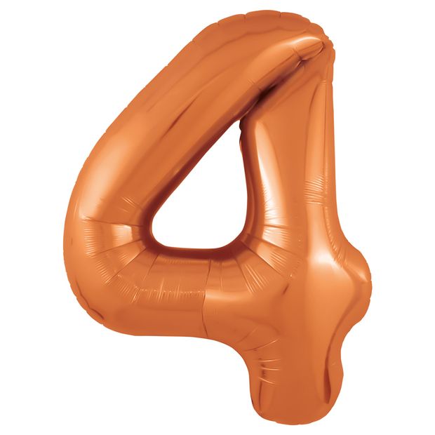 Agura Шар 40'' / 102 см "Цифра 4" Slim Папайя (БГ-60)