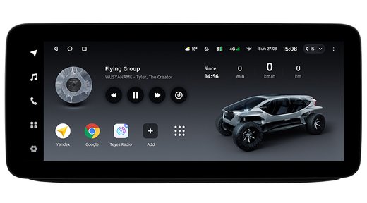 Магнитола для Toyota в отсек 200х100мм - Teyes LUX ONE ROUND монитор 12.3" на Android 10, ТОП процессор, CarPlay, 4G SIM-слот
