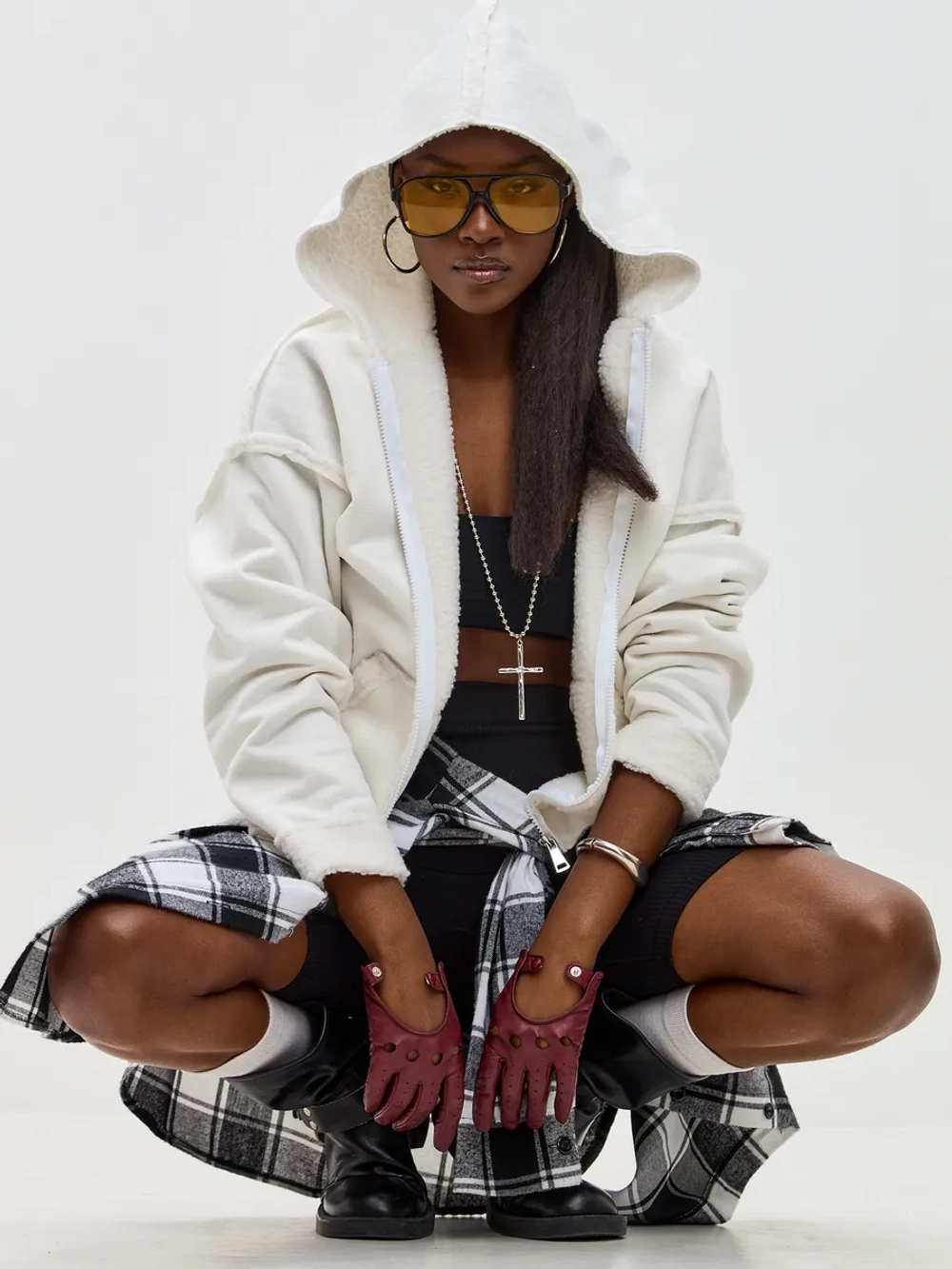 Зип Худи с начёсом и мехом 